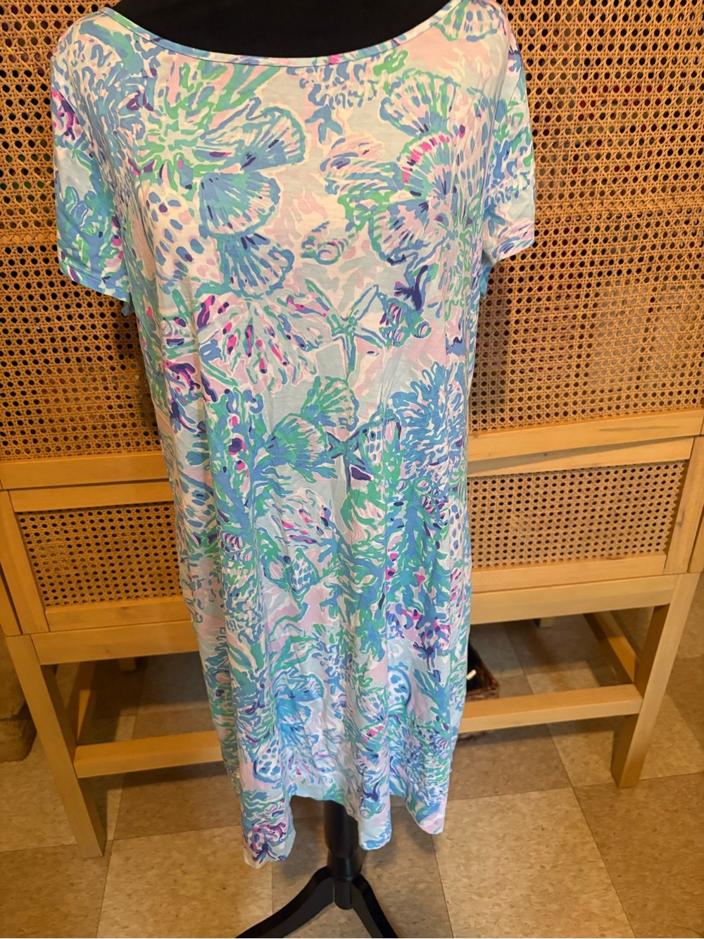 Lilly Pulitzer Dress/cover Up Women’s Size X-Large Blue Floral - Picture 6 of 6